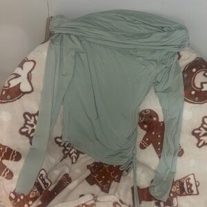 Edikted Sage Green Off-Shoulder Top